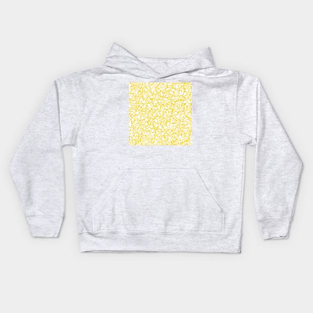 Yellow Line Pattern Kids Hoodie by giantplayful